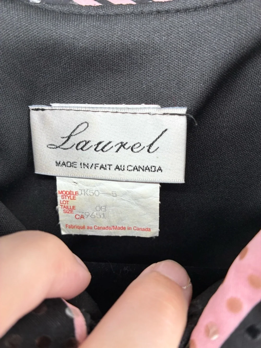 Vintage Abstract Pink & Black Zip Front Party Jacket Reflective Details - Picture 4 of 12